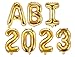 Produktbild XXL Folien-Ballons ABI 2022 gold Buchstaben-Balloon-Girlande Luft-Ballons Schriftzug Höhe 35cm Abitur Schul-Abschluss Abi-Party Feier Schul-Ende Gymansium Matura Diplom Reife-Prüfung Raum-Deko-ration
