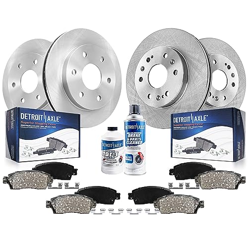 Image of Detroit Axle - Brake Kit for Silverado Suburban Sierra 1500 Chevy Avalanche Tahoe GMC Yukon Cadillac Escalade ESV EXT, Front and Rear Disc Brake Rotors Ceramic Brake Pads Replacement