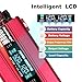 Cantonape 1000W/2000W(Peak) Car Power Inverter DC 12V to 110V/120V AC Converter with LCD Display 4 AC Outlets and Dual USB Car Charger for Car Home Laptop Truck Red