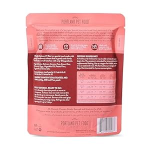 CRAFTED BY HUMANS LOVED BY DOGS Portland Pet Food Company Human Grade Dog Food Pouch–Mixer Topper and Rotational Meal 9 Ounce Pack of 8 Wallys Salmon N Rice