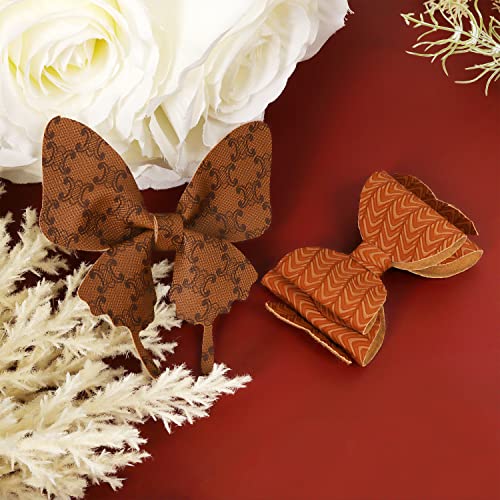 Zaione Brown Faux Leather Sheets: 7Pcs 8X12Inch Pu Floral Synthetic For Bows Earrings Diy Crafts #TOP5