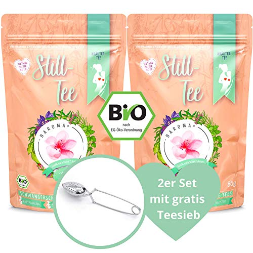 NAROMA Stilltee Set mit Teezange | 100% BIO | ANIS-KÜMMEL-FENCHEL mit Zitronengras | NATURBELASSEN | 160 gr | MAMA TEE | koffeinfrei | Stilltee lose | Stilltee bio Cover