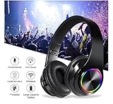 TFUFR Bluetooth Headphones Over Ear, Wireless Headphones Over Ear, Foldable Lightweight Wireless Headphones with Built-in Noise Reduction Microphone for Online Class, Office, PC, Phone - Image 6