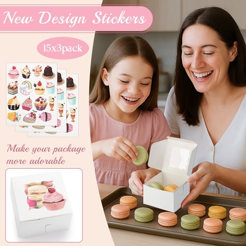 30pcs Window Cookie Boxes with Stickers - Save 31%