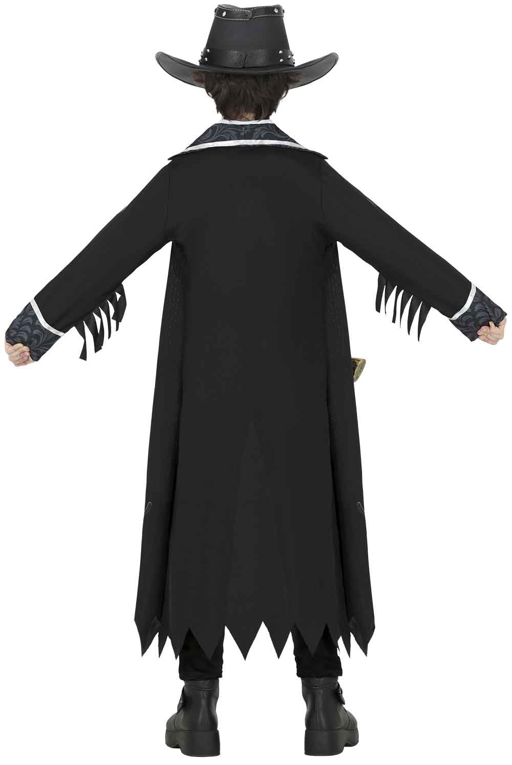 FIESTAS GUIRCA | Costume da Cowboy Gotico per Bambini - Gilet, Giacca e Fazzoletto - Costumi da Cowboy per Halloween, Oktoberfest e Feste del Vecchio West - Unisex - Nero e Grigio