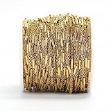Cadenas de acero inoxidable de 2 metros que no se decoloran para hacer joyas, collares, pulseras, accesorios, cadena dorada, cuentas de labios, cadena de cuentas - J-Gold 2mm