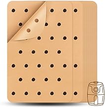 Air Fryer Parchment Paper for Ninja Foodi Dual Air Fryer DZ201, DZ401, 100PCS Non-Stick Disposable Air Fryer Liners, Double Basket Ninja Air Fryer Accessories Sheets (8.3 X 5.5 Inch)