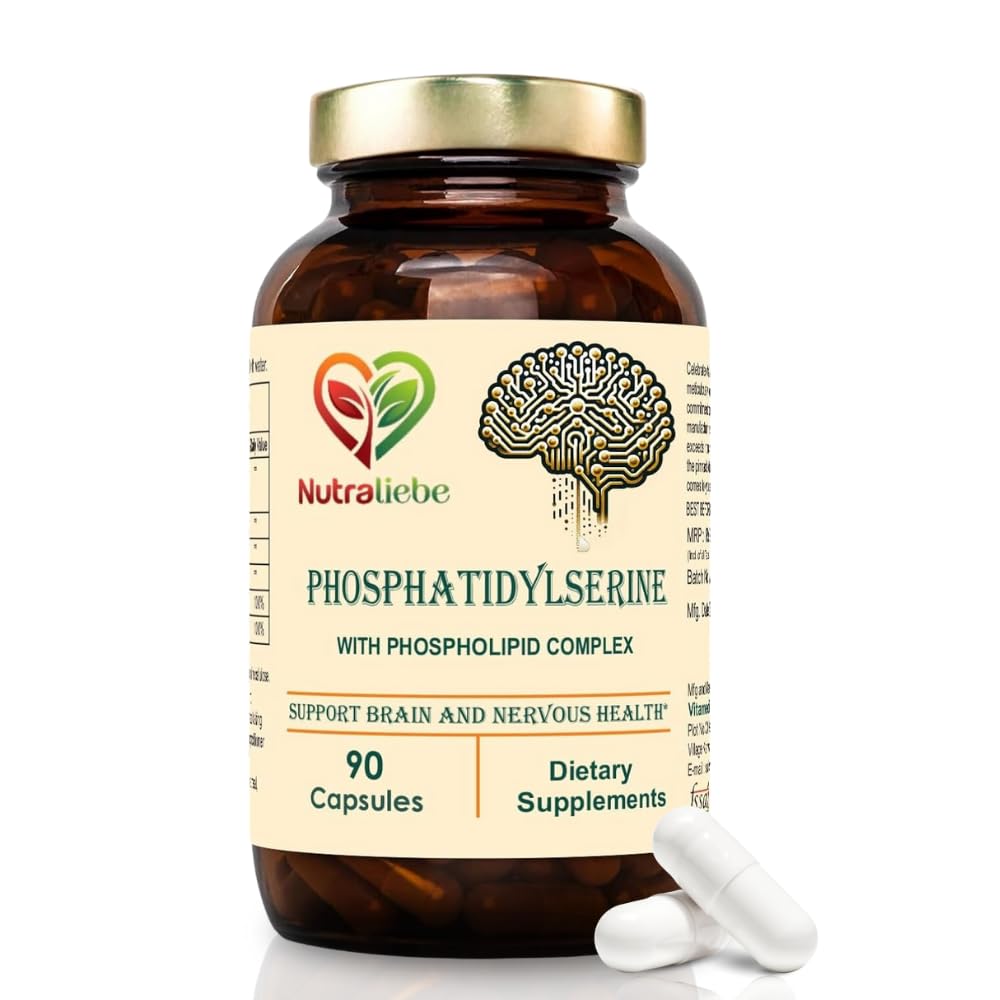 NutraLiebe Phosphatidylcholine & Phosphatidylserine Complex - Brain & Cognitive Support with Vitamin B12 & B6, 90 Capsul