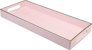 Amazon.com: Leemxiiny Pink Vanity Tray with Handles, Decorative Tray ...