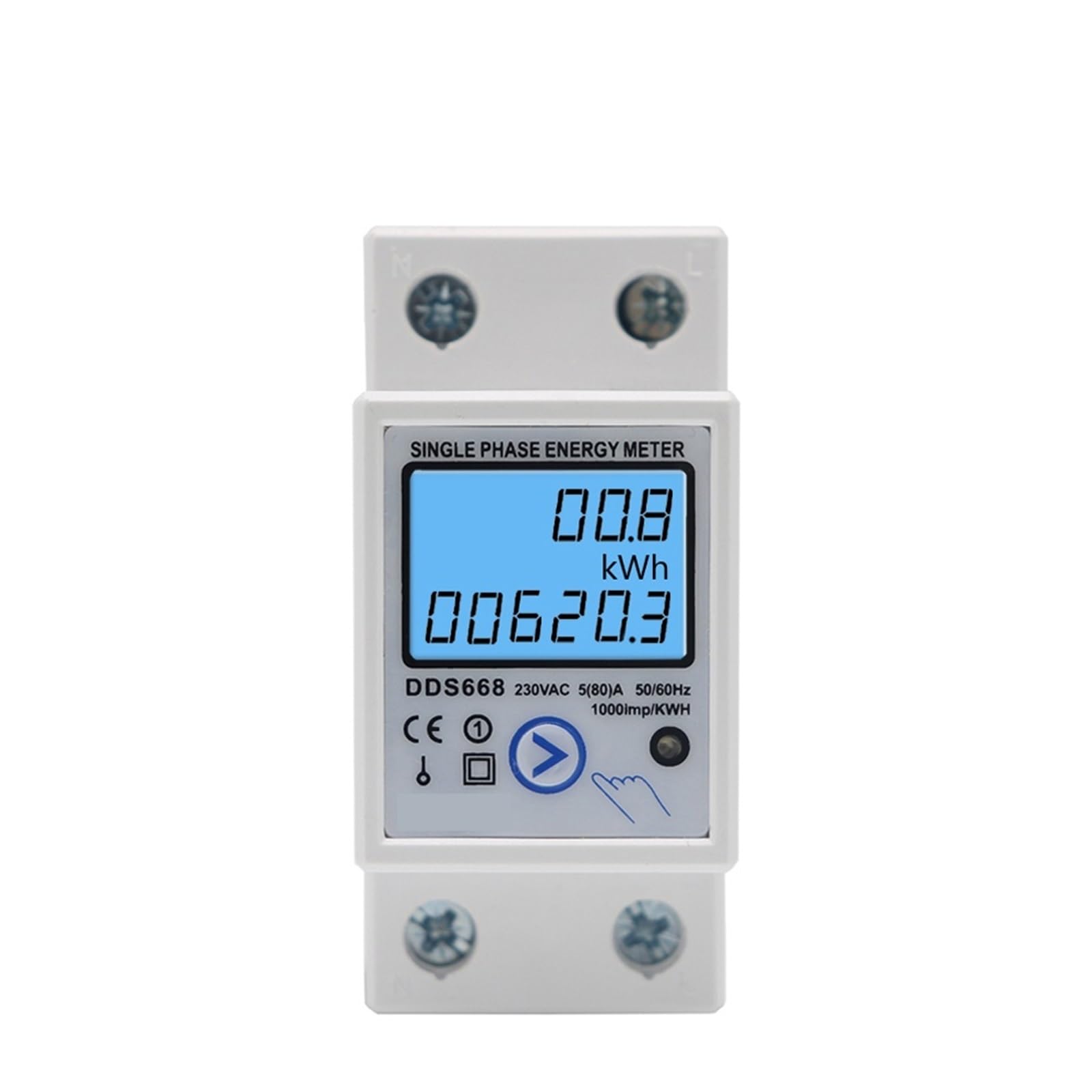 Wattmètre électricité numérique avec grand écran LCD rétroéclairé