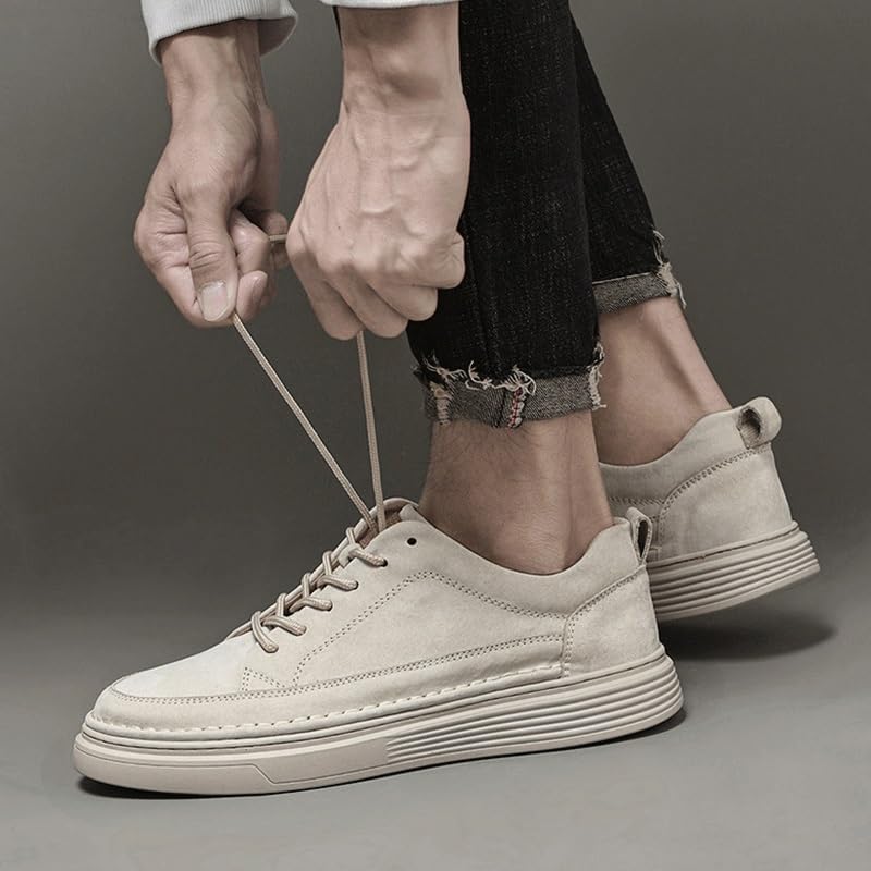 Men's Fashionable Lace-up Casual Sneakers Low-top Soft-Soled Oxford Shoes Men Comfortable Versatile Shoes for Travel Shopping Driving