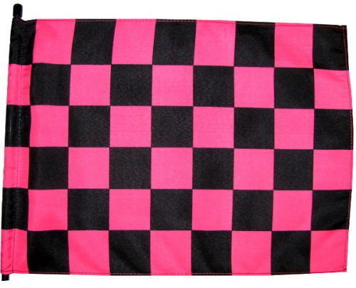 6 ft. Pink & Black Checker Bicycle Safety Flag with Rear Axle Mounting Bracket