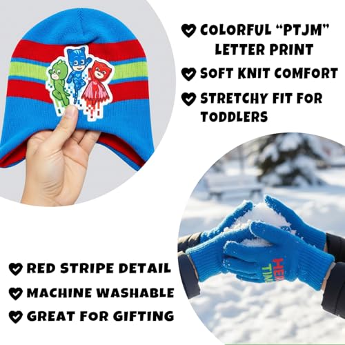 Image of PJ Masks Winter Hat and 2 Pair of Gloves or Mittens Set (Age 2-7)