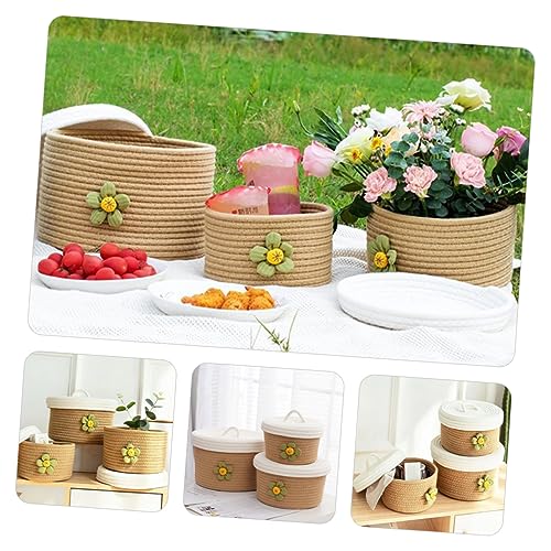 Panier de rangement en corde coton panier à linge et cosmétiques