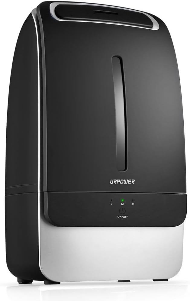 URPOWER Humidifier, 5L Large Capacity Whisper-Quiet Operation Cool Mist Ultrasonic Humidifier Waterless Auto Shut-Off with Adjustable Mist Mode for Home, Bedroom, Babyroom & Office