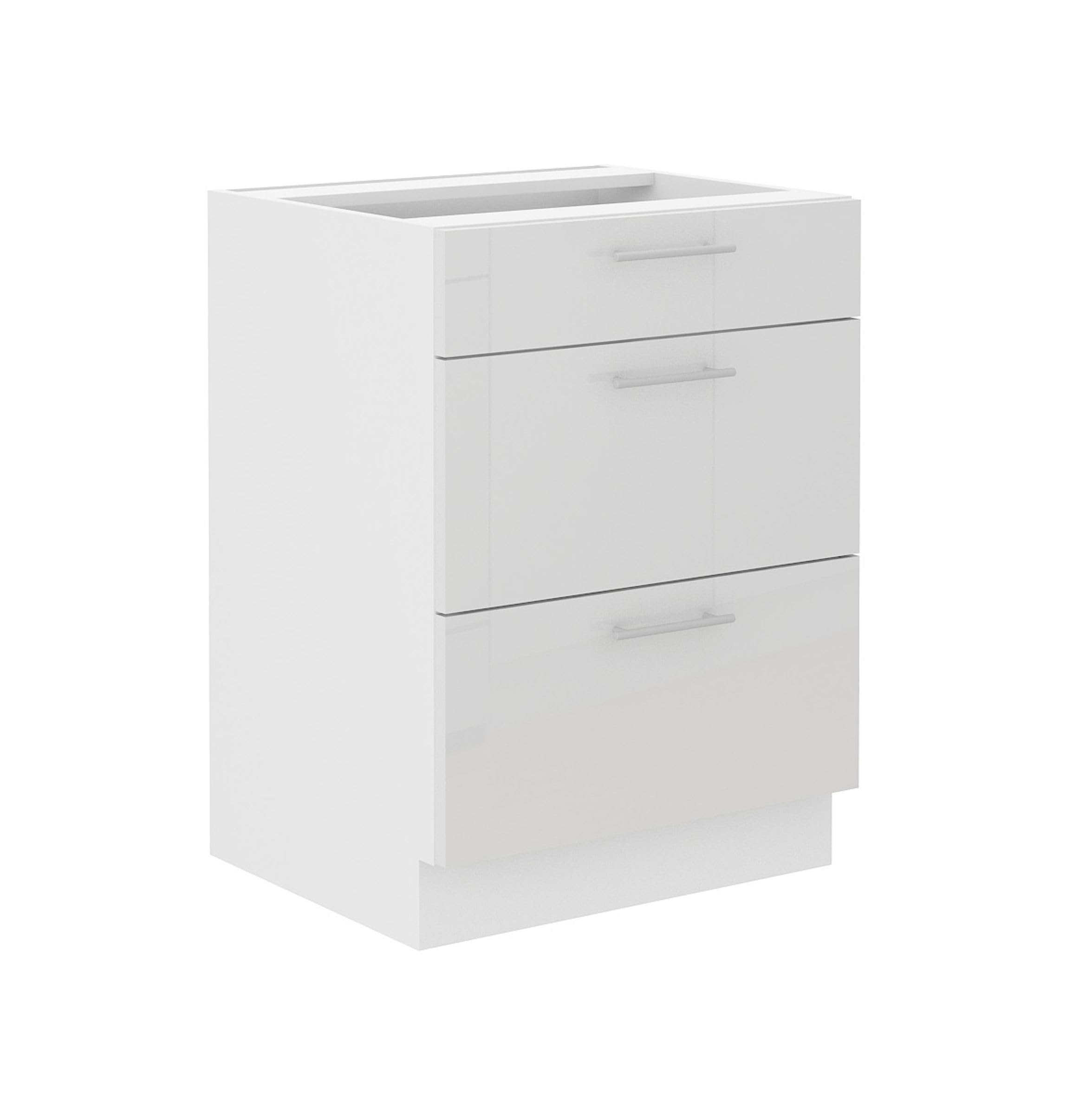 Kuechen-preisbombe Unterschrank 60 Lara Weiß Hochglanz Küchenzeile Küchenblock Küche Soft-Close