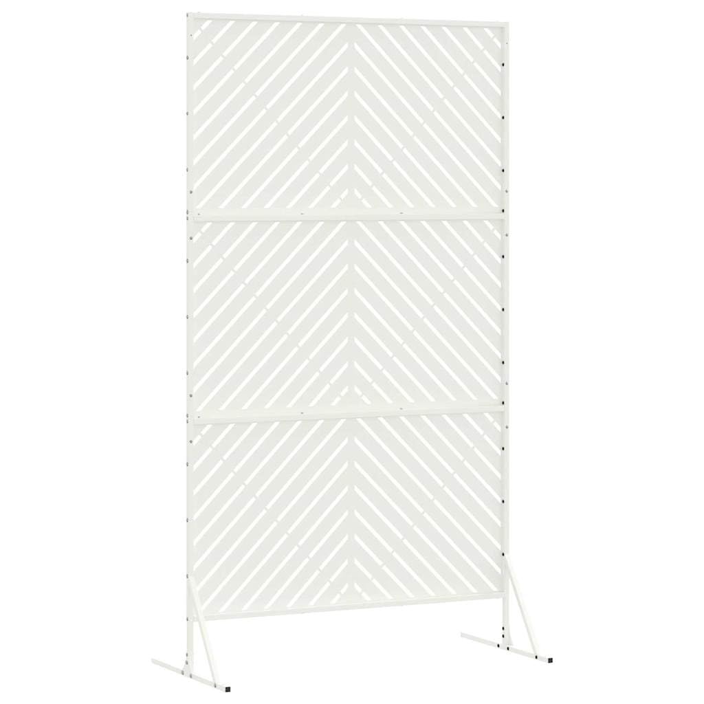 vidaXL Schermo per Privacy Bianco 100 x 50 x 180 cm Acciaio, Schermo per Giardino e terrazzo, divisore per Esterni, Pannello in Acciaio Rettangolare, partition per Patio