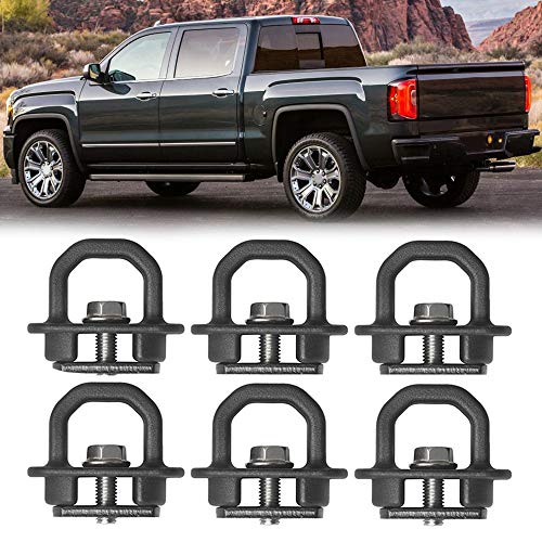 KAIRAY 6pcs Tie Down Anchors Truck Bed Side Wall Anchor fit for 07-20 Chevy Silverado GMC Sierra 15-20 Chevy Colorado GMC Canyon DZ97903