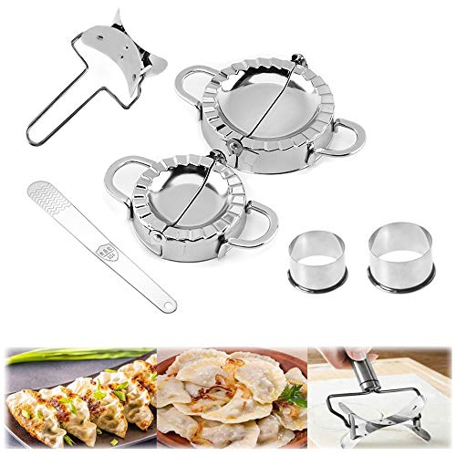 Xkfgcm 6 Piezas Moldes para Ravioles Maquina Hacer Ravioli Cortador Hacer Raviolis Cortadores de Raviolis Acero Inoxidable Molde para Masa de Dumpling Molde Ravioli Empanadillas Molde