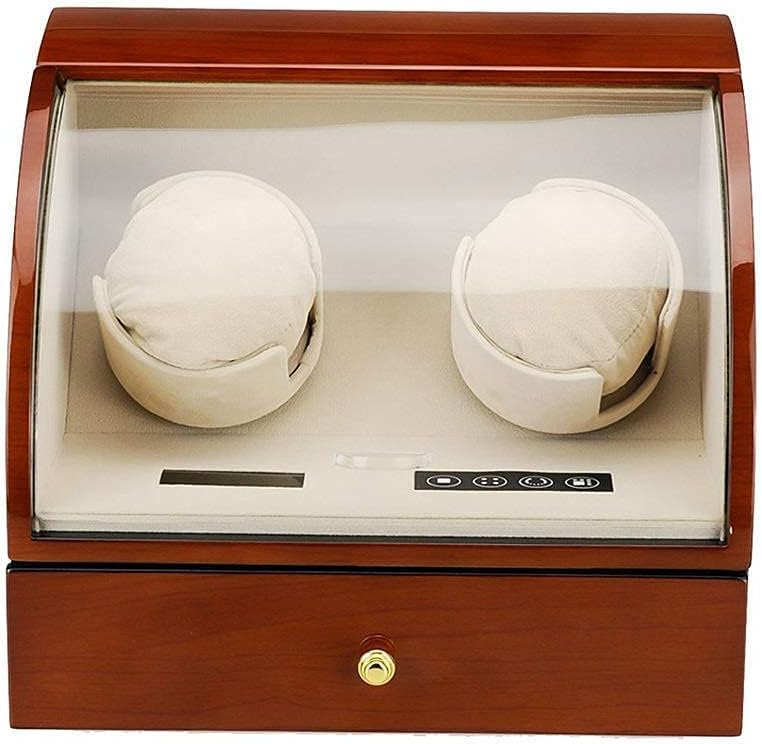 FENOKD Rotate Watch Winder Piano Paint 2 Winder Positions, Rotation Wooden Storage Case Organizer with Drawer (C A)