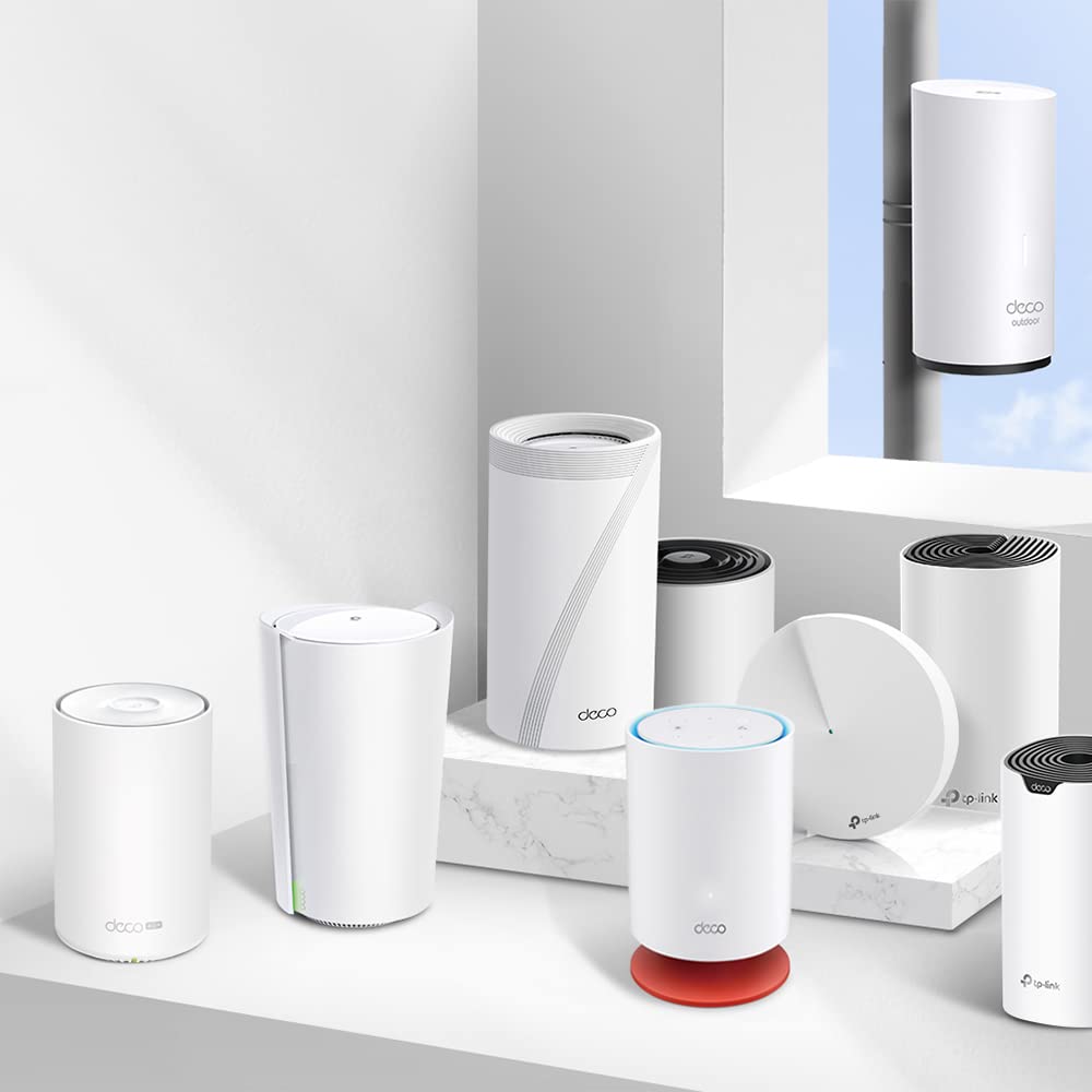 TP-Link Deco BE85 Wi-Fi 7 Mesh WLAN-Set, BE19000 Tri-Band-Router und Repeater (10 Gbit/s Ethernet/Glasfaser-Port, 19 Gbps Wi-Fi-Geschwindigkeit, WPA3, 320 MHz Kanäle, 6 GHz)