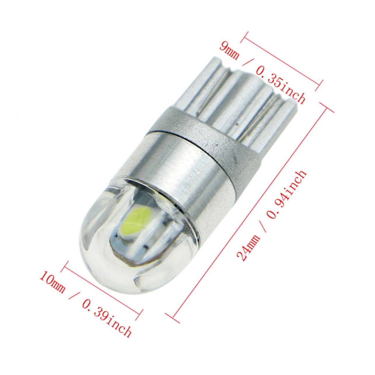 Holibanna Daylight Car Lights T10 3030 Bulbs 2 Smd Drl Side Lights for Brake Fog Driving