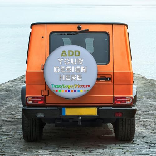 Image of Custom Spare Tire Cover, Personalized Text Image Waterproof Dust-Proof Universal Wheel Covers Protectors Fits Tire for Trailer RV SUV Truck Camper, LightSteelBlue