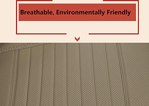 Edealyn (2Pcs) Pu Leather Seat Covers Auto Seat Protector Car Seat Covers For Front Seat With Side Flaps,(Deep20 Inch × Width20 Inch × Thick 0.4 Inch) (Beige-2 Pcs) #TOP4
