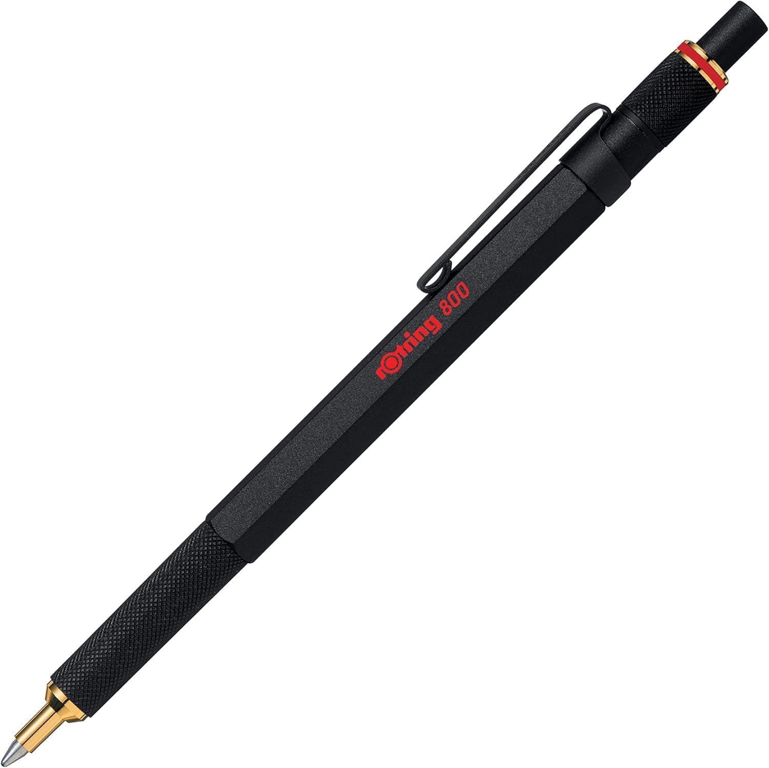 rOtring Juego de 800 bolígrafos | Punta media | Tinta negra | Barril negro | Recargable | Recambios de bolígrafo rOtring Mediano - Negro y Azul