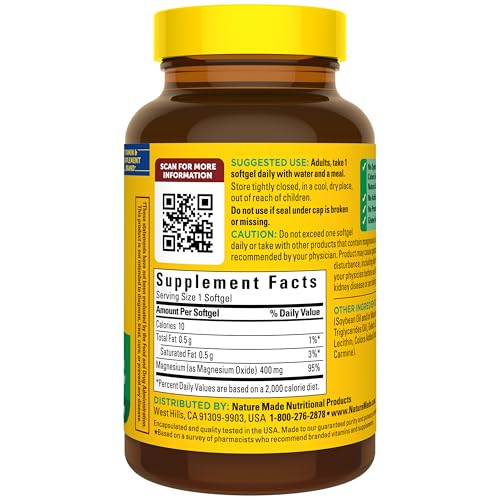 Nature Made Magnesium Oxide Extra Strength 400 mg, 60 Softgels - image 8