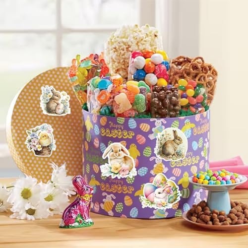 Oster Sticker Set 100 Stück – Süße Vintage Aufkleber mit Osterhasen, Ostereiern & Küken | Wasserfeste Vinyl Sticker für Scrapbooking, Bullet Journal, Journaling Zubehör, Deko & DIY Basteln