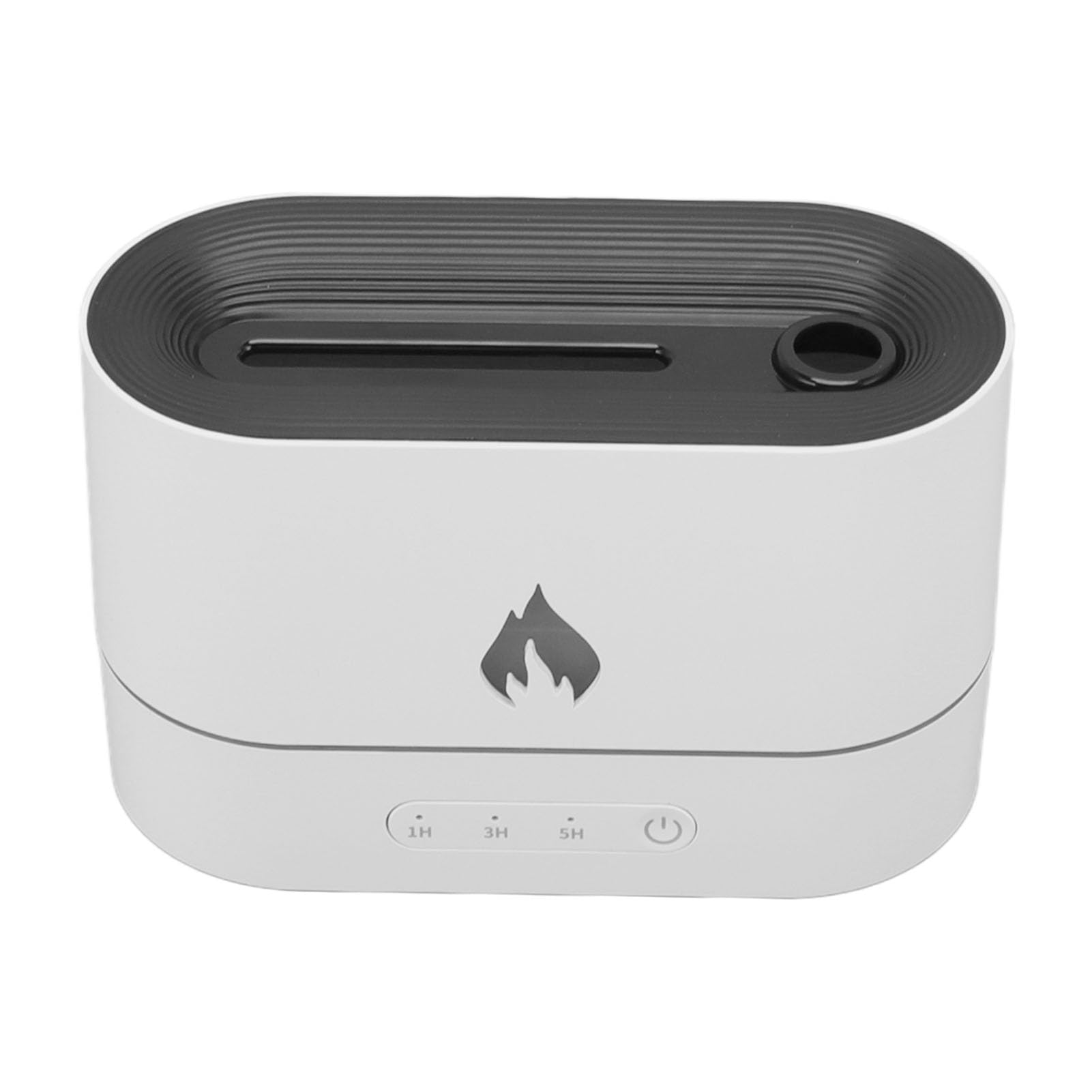 Cocoarm Humidificador, ABS Difusor de Difusor de Aceite Esencial 250 Ml USB 5 V Luz de Patrón de Llama 1 H 3 H 5 Temporizador Niebla Fina para el Hogar Dormitorio Oficina Uso Nocturno (White)