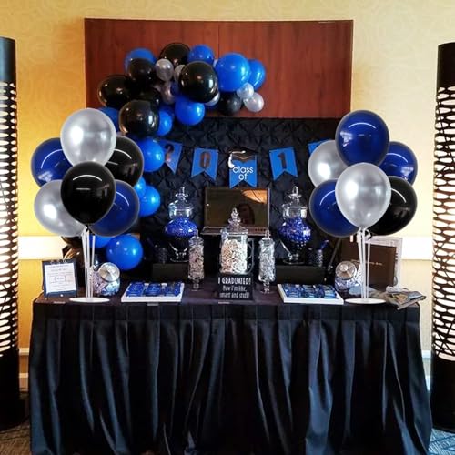 Image of TONIFUL 4Set Black Blue Silver Balloon Stand Balloon Centerpieces for Table