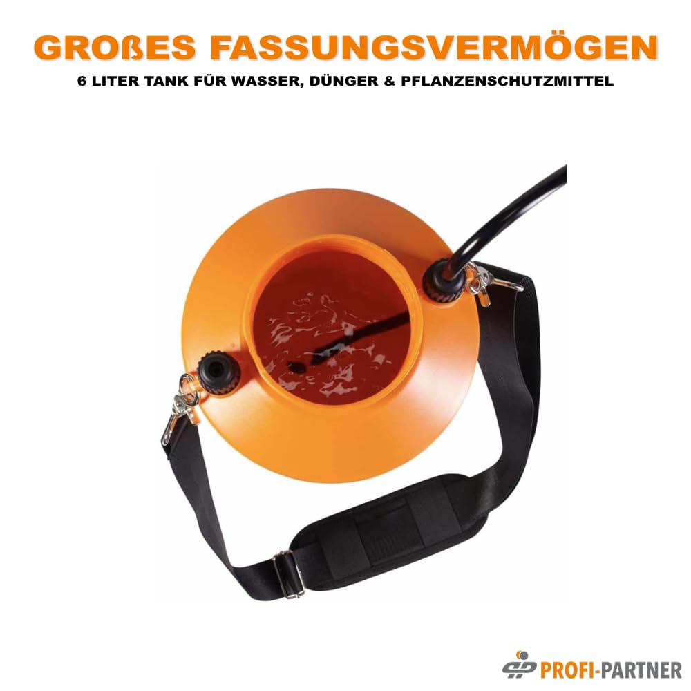 Handlicher Akku-Sprüher 6L | Elektrischer Drucksprüher mit teleskopierbarer Lanze (55–75cm) | 120 Min Laufzeit | USB-C Ladefunktion | Tragegriff & Schultergurt