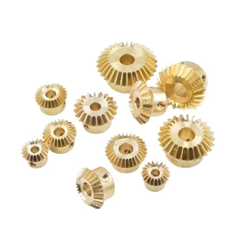 2 Stück 1:1 90 Grad ineinander greifende Winkelgetriebe, Bohrung 3/4/5/6/8 mm, 0,4 M 0,5 M 0,8 M 1 M Messing-Kegelrad(5MM*0.5M*30T)