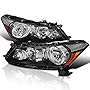 Spec-D Tuning Jdm Headlights Diamond Black Compatible with Honda Accord 4Dr Sedan 2008-2012 L+R Pair Head Light Lamp Assembly