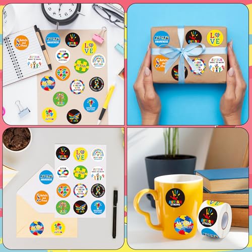 Save $1 on 1000 Autism Awareness Stickers - 2 Rolls - Image 5