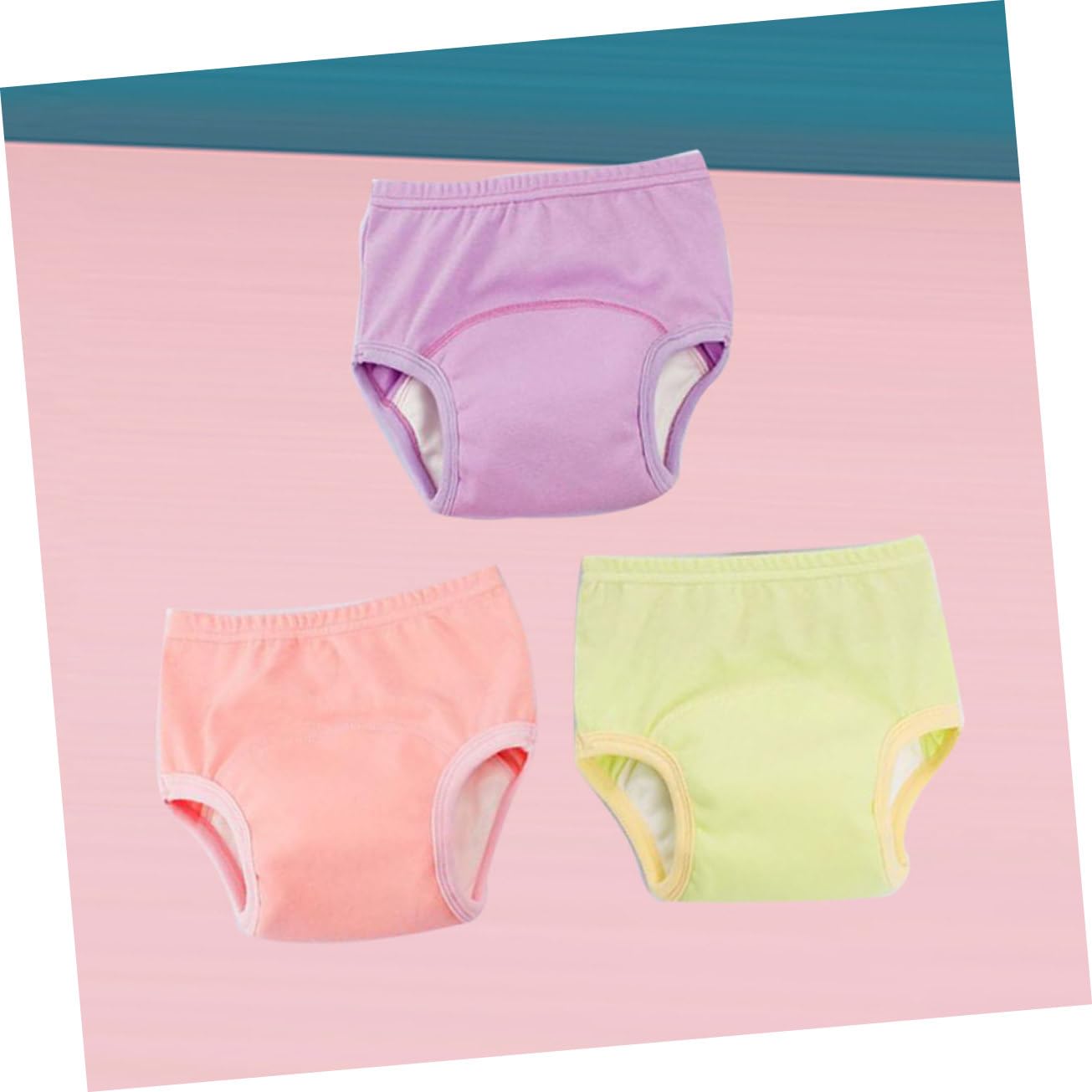 Abaodam 2 Juegos de Pantalones de Entrenamiento de Algodón para Bebés Pantalones de Pañal para Recién Nacidos Cintura Elástica de 100 Cm 3 Piezas
