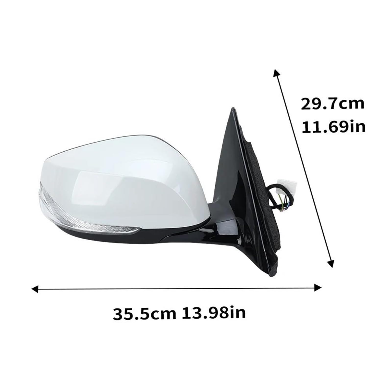 963014HB0A 963024HB0A Per Q50 2014-2021 7 Spilli Reraview Specchio Montaggio Manuale Pieghevole Laterale Riscaldato Retrovisore Completo(1pc right Black)
