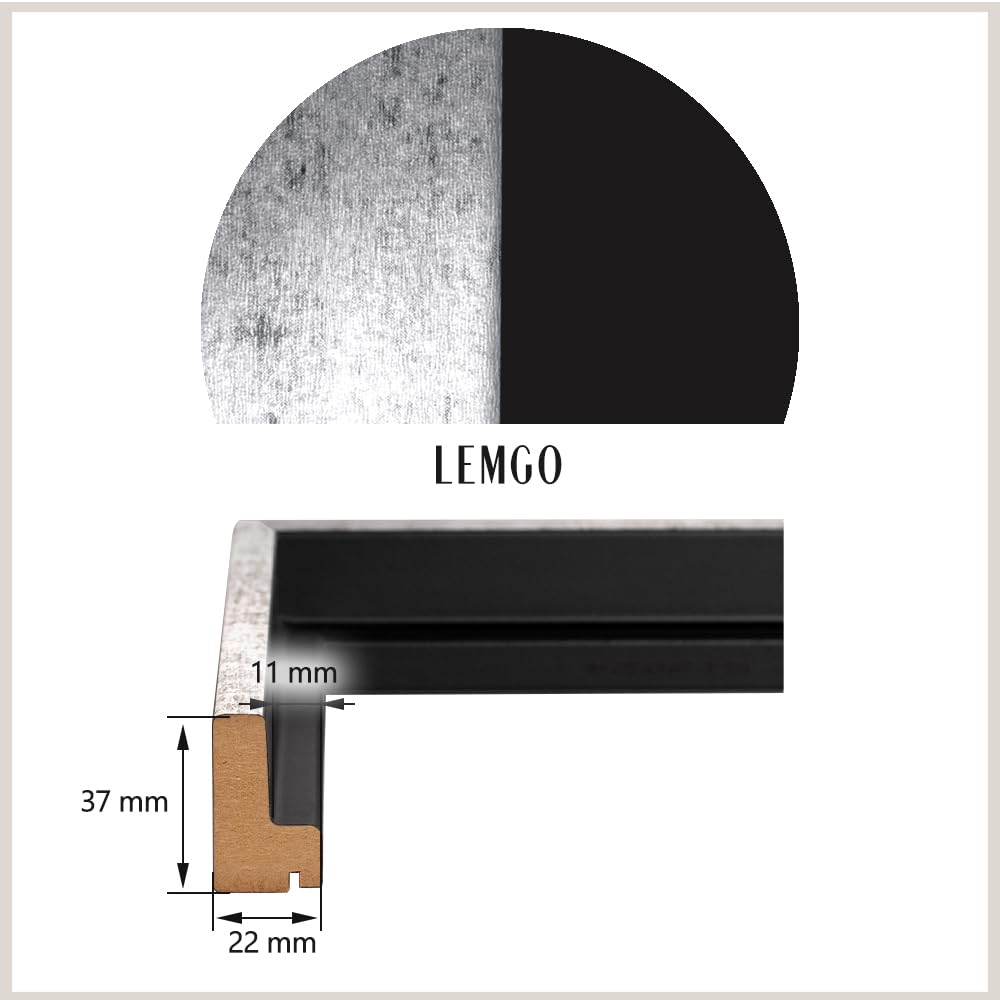 Marco de espacio de sombra "Lemgo", 37,5 x 98 cm, Negro Plata Antiguo