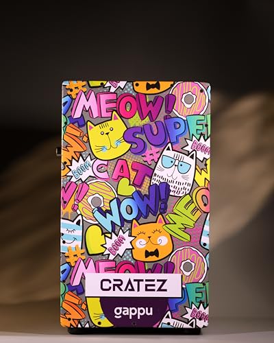 Image of Snare Cajon Drum Box - Adjustable Snare Jambox, Portable Travel Instrument for Beginners & Pros - Wooden Cajon Box Music Instrument (H:43cm x W:26cm x L:26cm)(Meow)