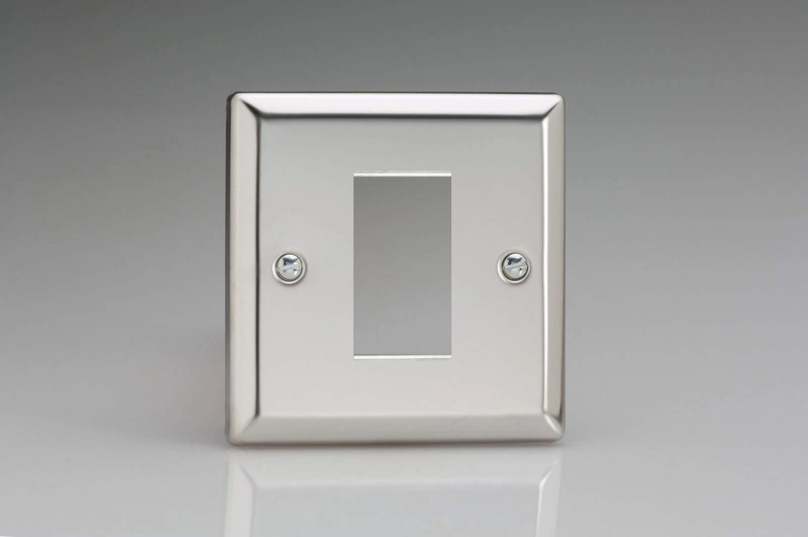 Varilight - Data Grid Face Plate for 1 Data Module Width Mirror Chrome - XCG1