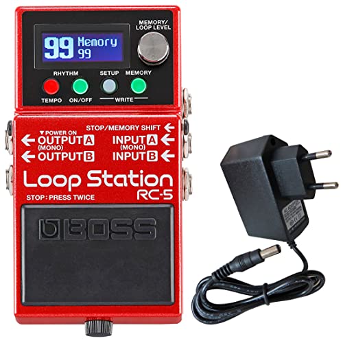 Alimentatore Keepdrum da 9 V Boss RC-5 Loop Station - Dispositivo per effetti a pedale + alimentatore Keepdrum 9 V