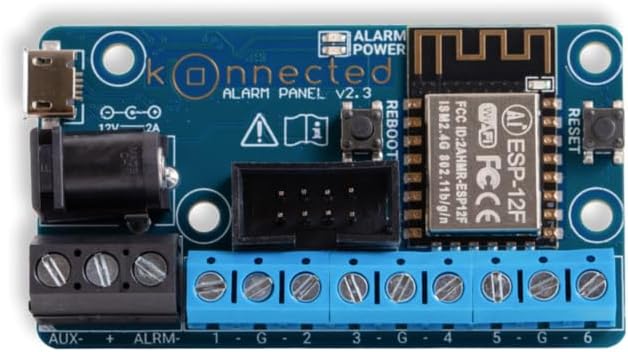 6-Zone Wired Smart Alarm Panel - Konnected Alarm Panel - Make Wired Alarm System Smart - SmartThings, Alexa, Home Assistant - No Batteries or Monthly Fees - Wi-Fi Connection - Accessories Included