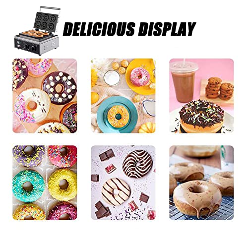 6-Loch-Donut-Maker-Maschine,1550 W kommerzieller Donut-Maker - 75 mm Durchmesser/Antihaftbeschichtung/schnelle Erwärmung… – Bild 3