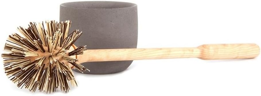 Iris Hantverk Birch Wood Toilet Brush and Soft Concrete Cup in Light Grey