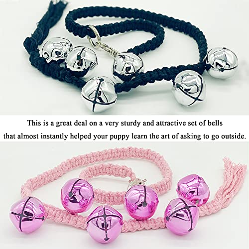 Canine Hanging Doorbells| Further Loud Canine Potty Coaching Bells| Adjustable Sturdy Braided Rope Door Bell for Canine to Ring to Go Exteriorblack+pink  Cucciolini Doodles Canine hanging doorbells| further loud canine potty coaching bells| adjustable sturdy braided rope door bell for canine to ring to go exteriorblack+pink   cucciolini doodles