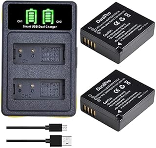 DuraPro 2Pcs DMW-BLE9 DMW-BLE9E DMW-BLG10 DMW-BLG10E Battery + Dual USB Charger for Panasonic Lumix DC LX100 II GX9 TZ200 TZ95 TZ90 DMW TZ100 TZ80 GF6 GX7 GX80 LX100 S6