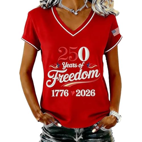 250 Years America Shirt,250 Anniversary USA Tshirt Women 250Th Anniversary Shirts Patriotic American Flag Short Sleeve Tops 1776-2026 Shirt,Small,01-Red