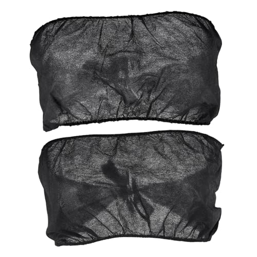 KAILIKETIY 15 Piezas Ropa Interior Desechable Ropa Interior De Damas Tanque Sujetador Superior Para Sauna Tops Sin Hombros Para Mujer Sujetadores Para Mujeres Mama Telas No Tejidas Black